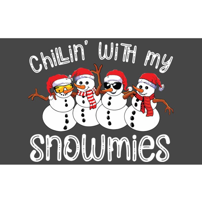 Snowman Christmas Chillin With My Snowmies Ugly Gift Bumper Sticker