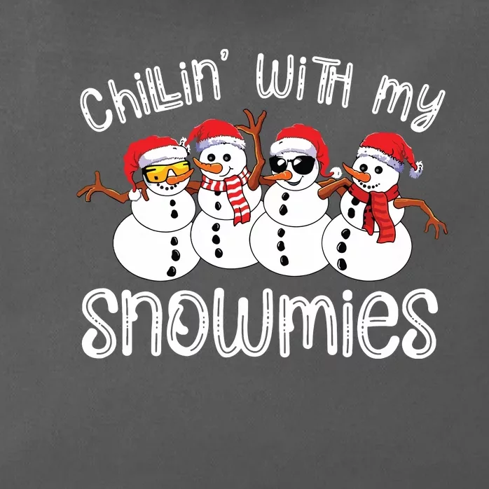 Snowman Christmas Chillin With My Snowmies Ugly Gift Zip Tote Bag