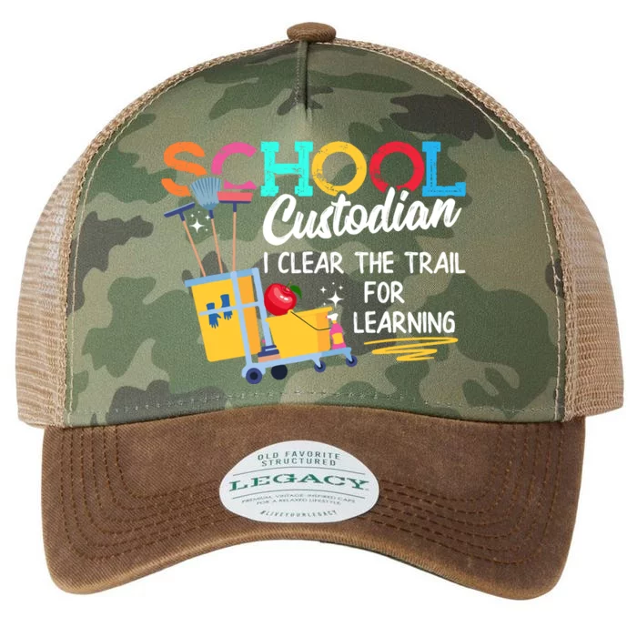 School Custodian Clear Trail Learning Janitor Appreciation Legacy Tie Dye Trucker Hat