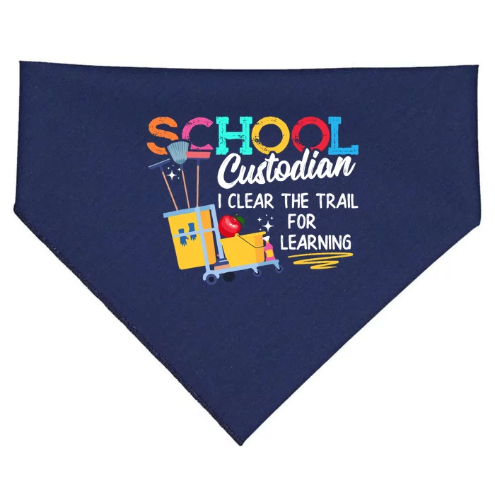 School Custodian Clear Trail Learning Janitor Appreciation USA-Made Doggie Bandana