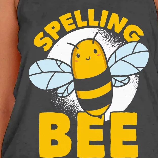 School Competition Competitive Word Spelling Bee Women's Knotted Racerback Tank