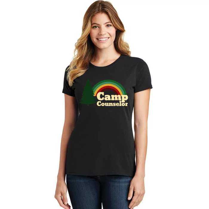 Summer Camp Counselor Staff Rainbow Pine Tree Men Women Women's T-Shirt