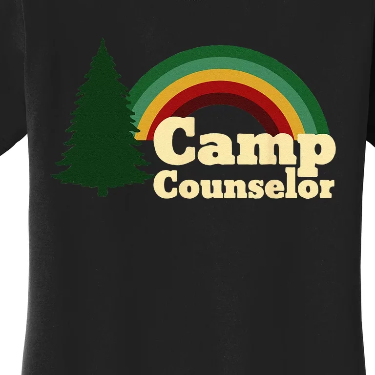 Summer Camp Counselor Staff Rainbow Pine Tree Men Women Women's T-Shirt