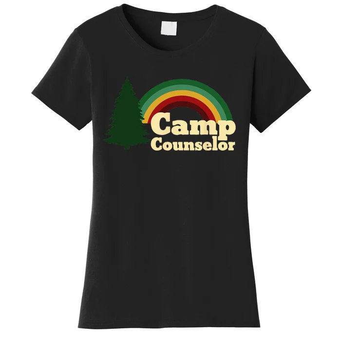 Summer Camp Counselor Staff Rainbow Pine Tree Men Women Women's T-Shirt