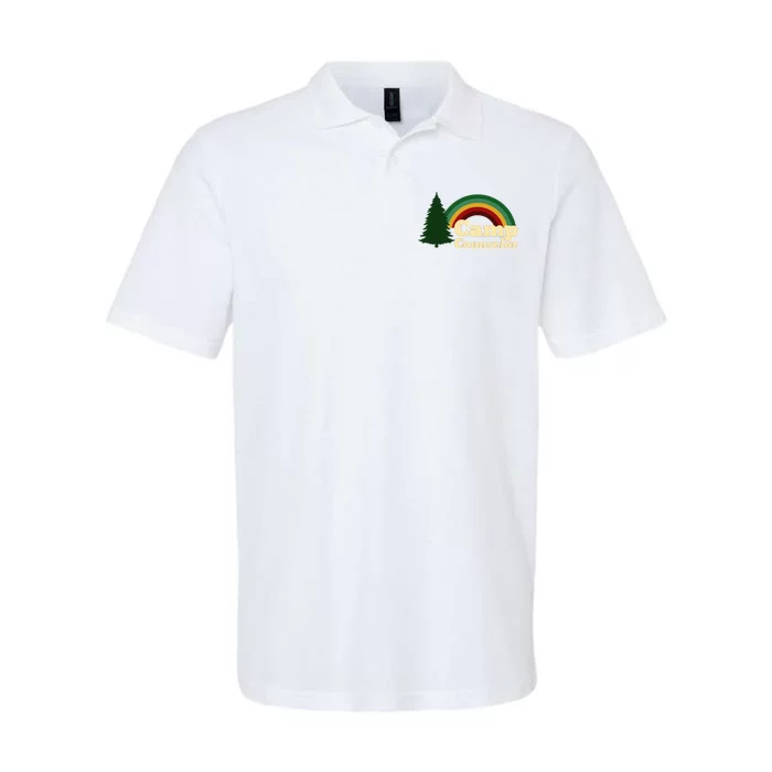 Summer Camp Counselor Staff Rainbow Pine Tree Softstyle Adult Sport Polo