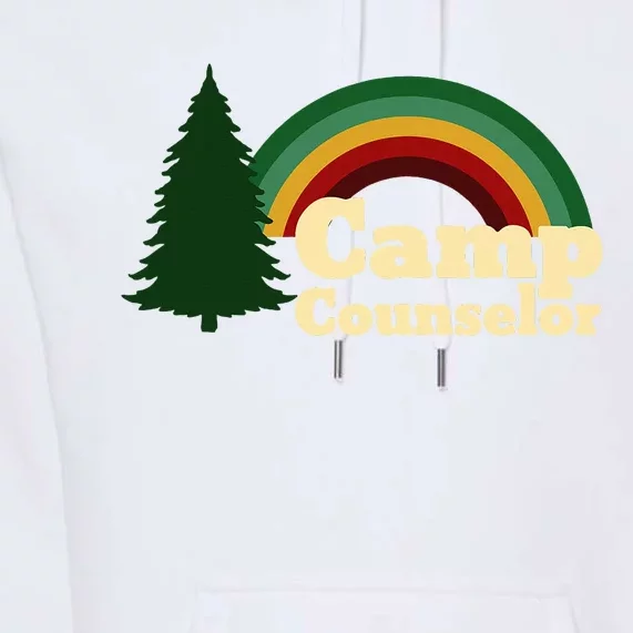 Summer Camp Counselor Staff Rainbow Pine Tree Premium Hoodie