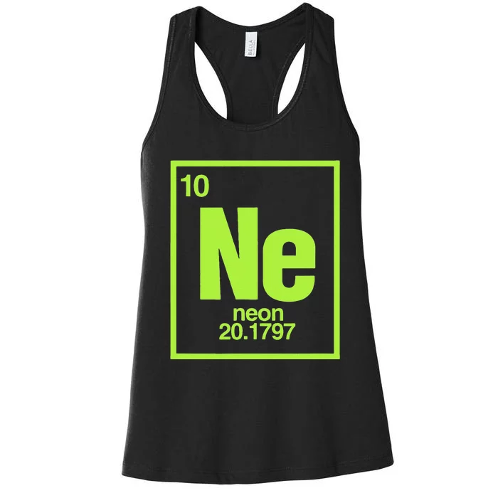 Science Chemistry Chemical Elements Ne Neon Women's Racerback Tank