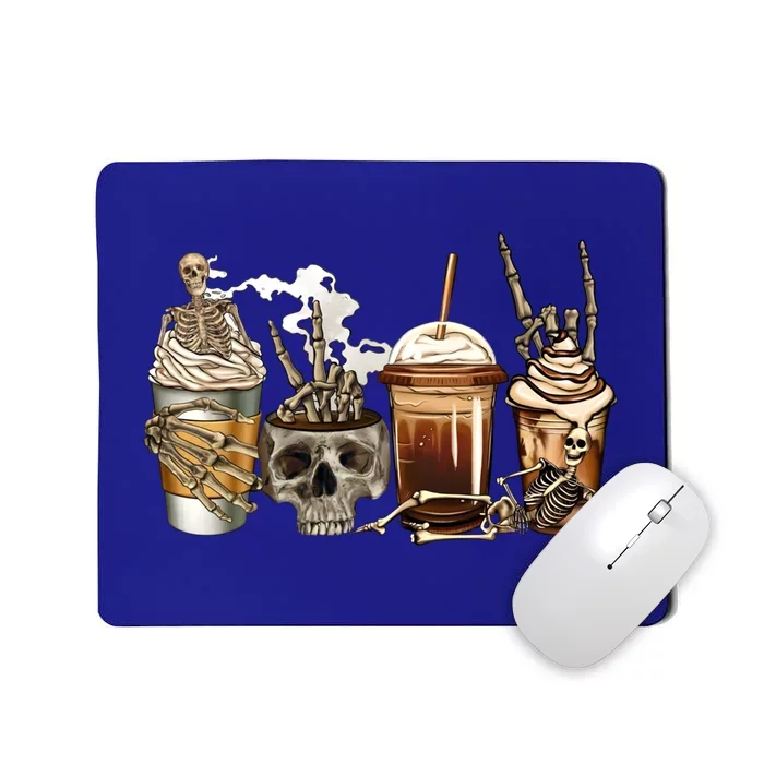 Skeleton Coffee Cups Halloween Gift Mousepad