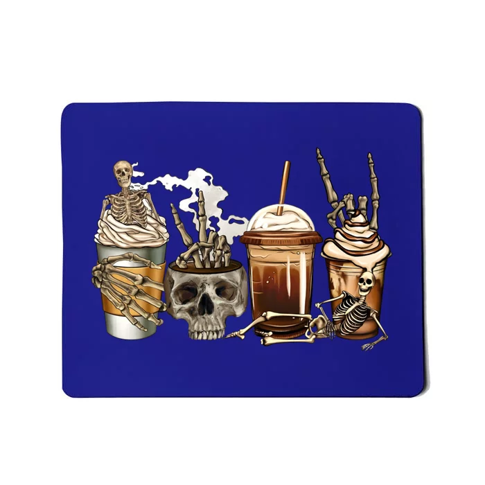 Skeleton Coffee Cups Halloween Gift Mousepad