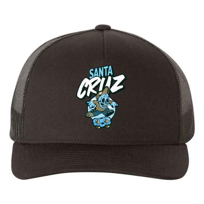 Santa Cruz California Vintage Skeleton Yupoong Adult 5-Panel Trucker Hat