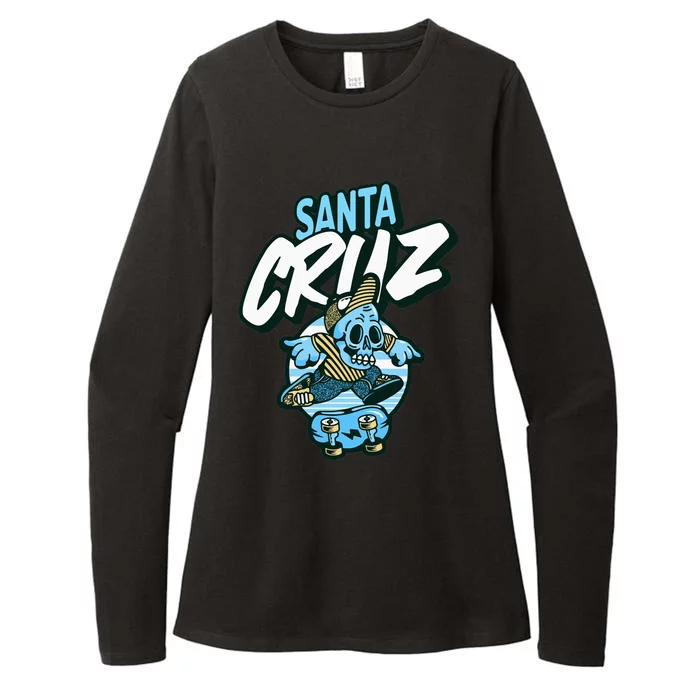 Santa Cruz California Vintage Skeleton Womens CVC Long Sleeve Shirt