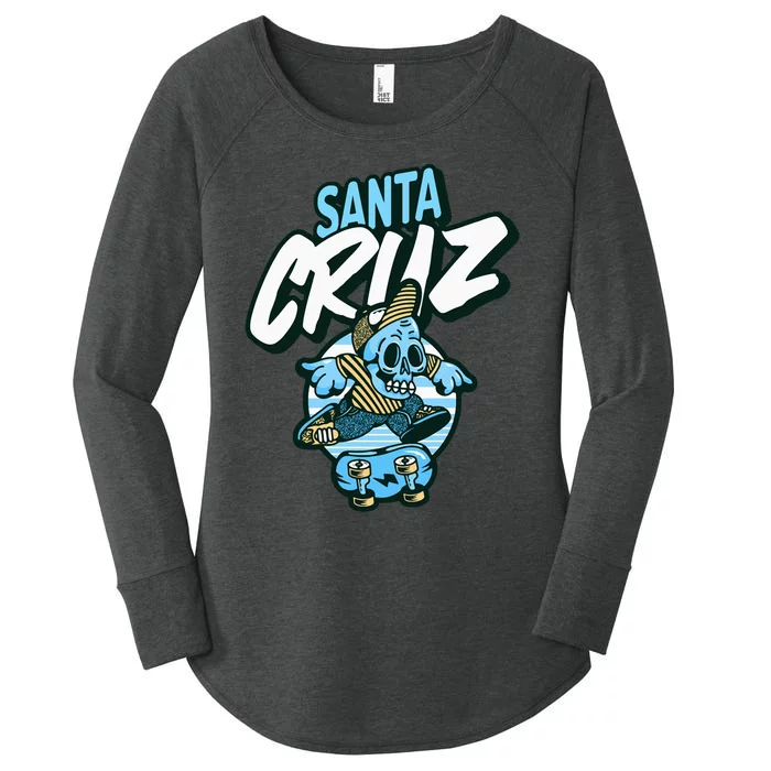 Santa Cruz California Vintage Skeleton Women's Perfect Tri Tunic Long Sleeve Shirt