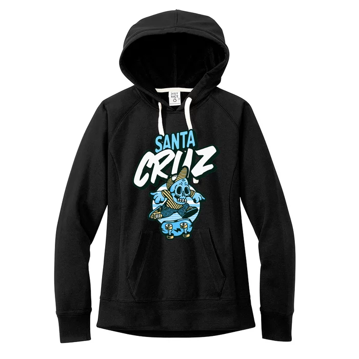 Santa Cruz California Vintage Skeleton Women's Fleece Hoodie