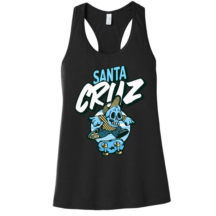 Santa Cruz California Vintage Skeleton Women's Racerback Tank