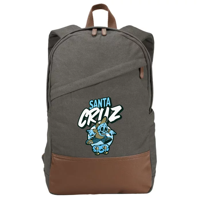 Santa Cruz California Vintage Skeleton Cotton Canvas Backpack