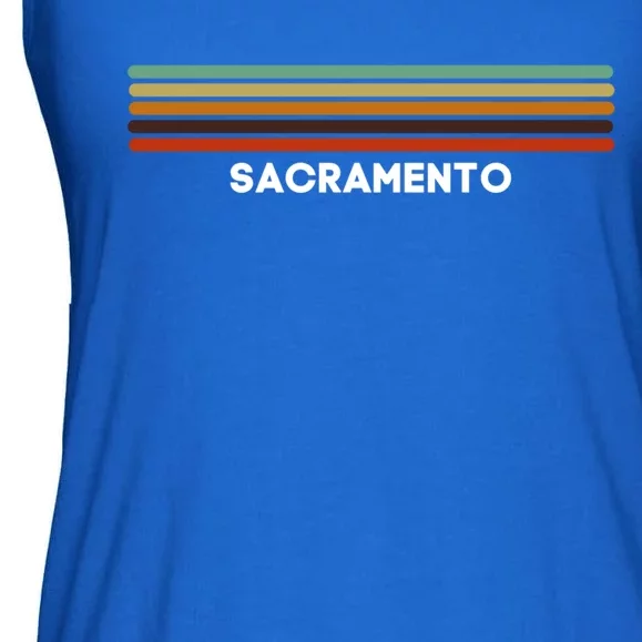 Sacrato California Ca Us Cities Of America Retro Funny Gift Ladies Essential Flowy Tank