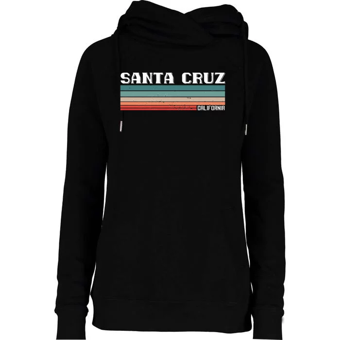 Santa Cruz California Retro Vintage Womens Funnel Neck Pullover Hood