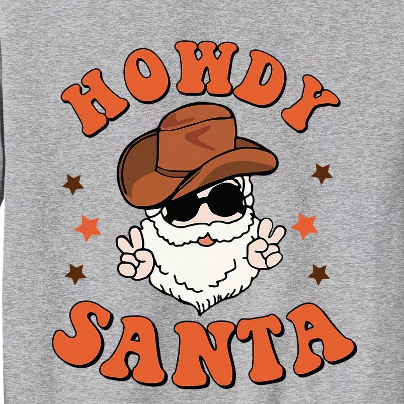 Santa Claus Christmas Cowboy Retro Festive Holiday Tall Sweatshirt