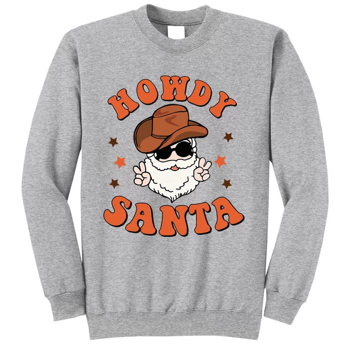 Santa Claus Christmas Cowboy Retro Festive Holiday Tall Sweatshirt