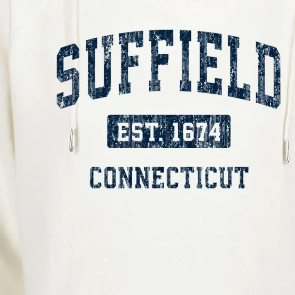 Suffield Connecticut Ct Vintage Sports Womens Funnel Neck Pullover Hood