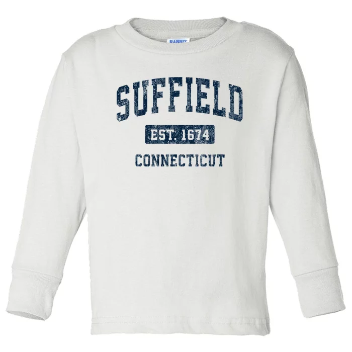 Suffield Connecticut Ct Vintage Sports Toddler Long Sleeve Shirt