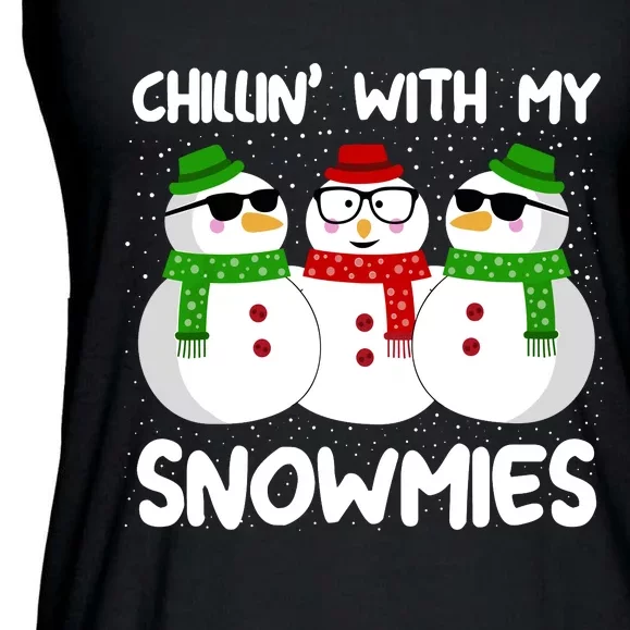 Snowman Christmas Chillin With My Snowmies Ugly Gift Ladies Essential Flowy Tank