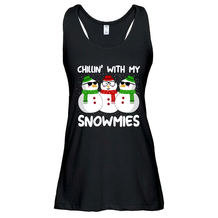 Snowman Christmas Chillin With My Snowmies Ugly Gift Ladies Essential Flowy Tank