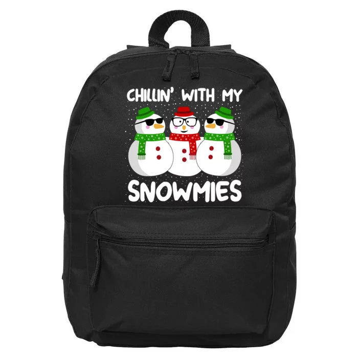 Snowman Christmas Chillin With My Snowmies Ugly Gift 16 in Basic Backpack