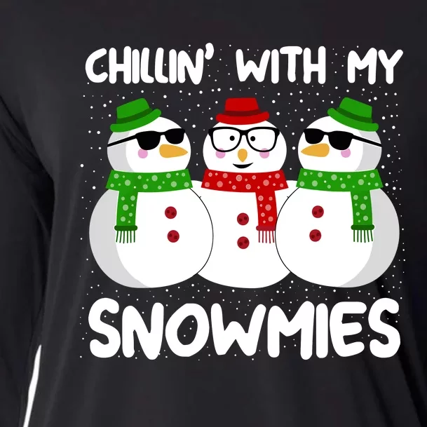 Snowman Christmas Chillin With My Snowmies Ugly Gift Cooling Performance Long Sleeve Crew