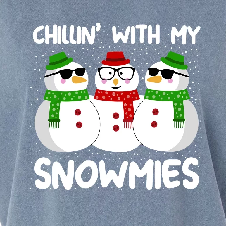 Snowman Christmas Chillin With My Snowmies Ugly Gift Garment-Dyed Women's Muscle Tee