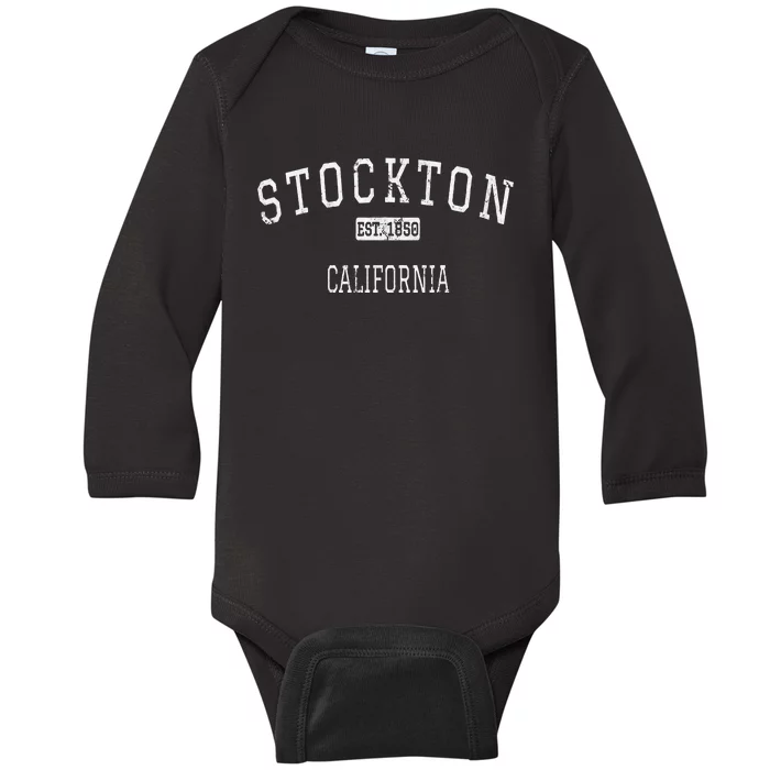 Stockton California Ca Vintage Baby Long Sleeve Bodysuit