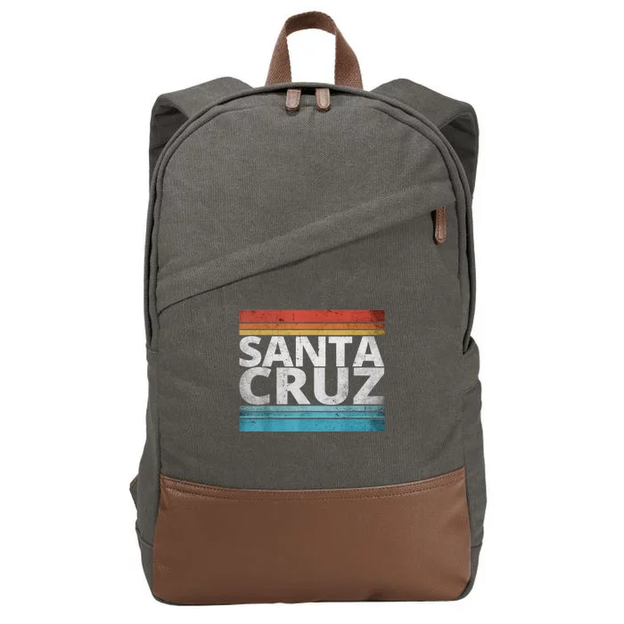 SANTA CRUZ CALIFORNIA SKATEBOARDING SURFING BEACH BOARDWALK Cotton Canvas Backpack