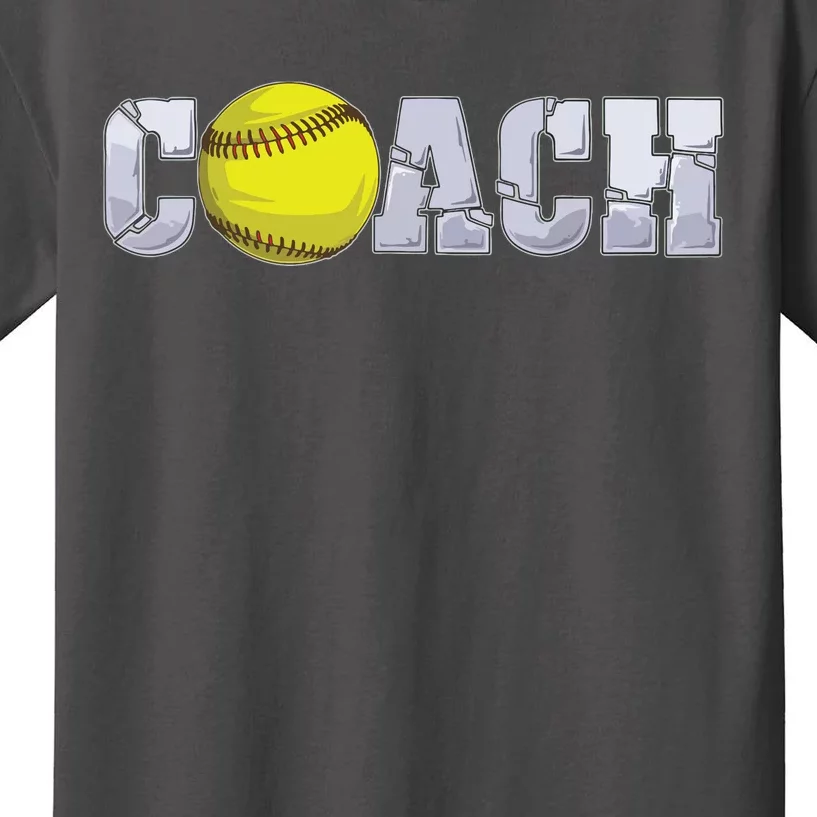 Softball Coach Coaching Assistant Coach Softball Team Men Kids T-Shirt