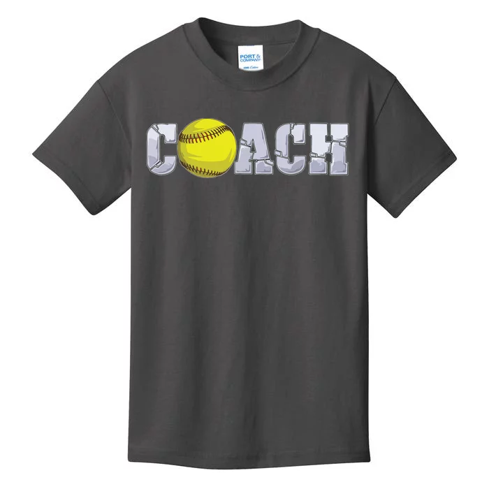 Softball Coach Coaching Assistant Coach Softball Team Men Kids T-Shirt