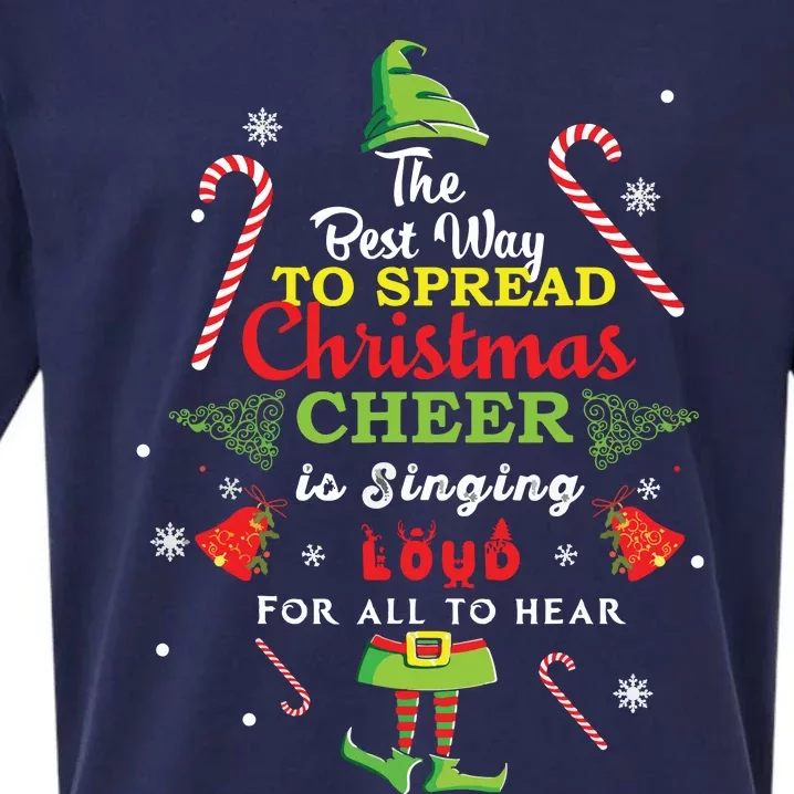 Spread Christmas Cheer Is Singing Loud Shirts Xmas Elf Pajama Sueded Cloud Jersey T-Shirt