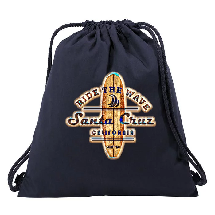 Santa Cruz Ca Vintage Surfers Gift Drawstring Bag