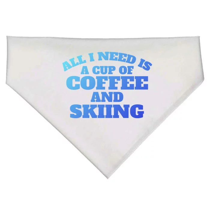 Skiers Coffee CrossCountry Skiing Coffee Skiing Cool Gift USA-Made Doggie Bandana