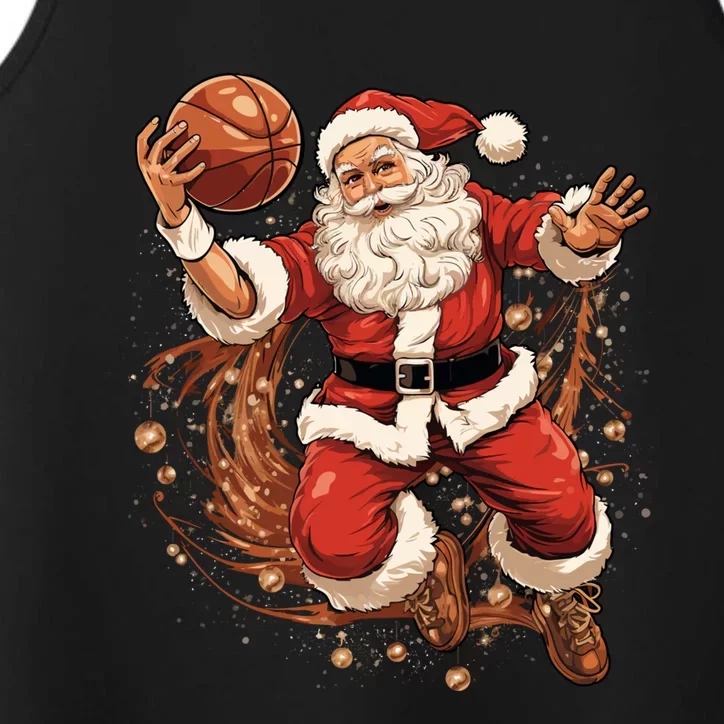 Santa Claus Christmas Basketball Xmas Meaningful Gift Performance Tank