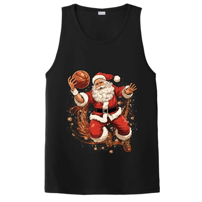 Santa Claus Christmas Basketball Xmas Meaningful Gift Performance Tank