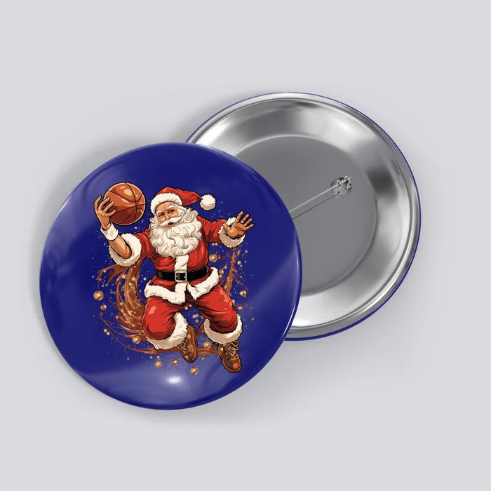 Santa Claus Christmas Basketball Xmas Meaningful Gift Button