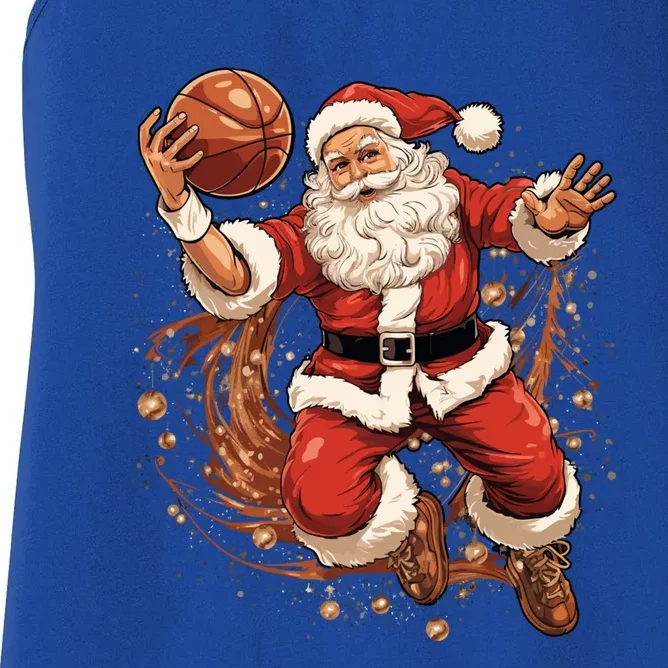 Santa Claus Christmas Basketball Xmas Meaningful Gift Women's Racerback Tank