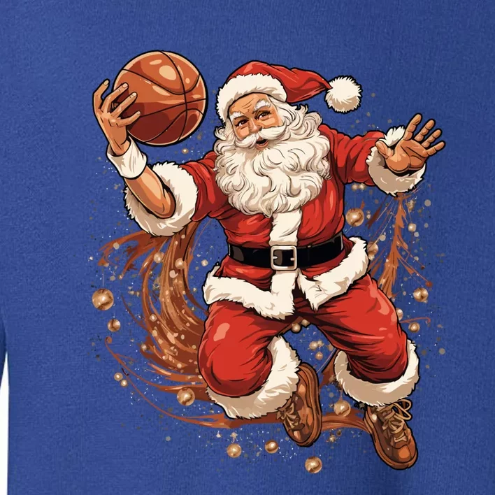 Santa Claus Christmas Basketball Xmas Meaningful Gift Toddler Sweatshirt