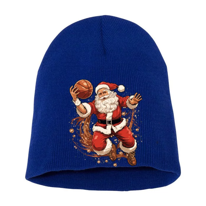 Santa Claus Christmas Basketball Xmas Meaningful Gift Short Acrylic Beanie