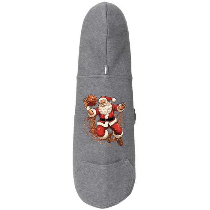 Santa Claus Christmas Basketball Xmas Meaningful Gift Doggie 3-End Fleece Hoodie