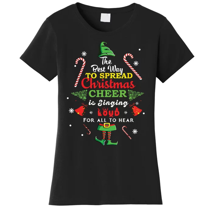 Spread Christmas Cheer Is Singing Loud Xmas Elf Pajama Women's T-Shirt