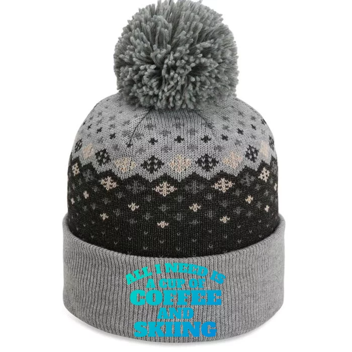 Skiers Coffee CrossCountry Skiing Coffee Skiing Cool Gift The Baniff Cuffed Pom Beanie