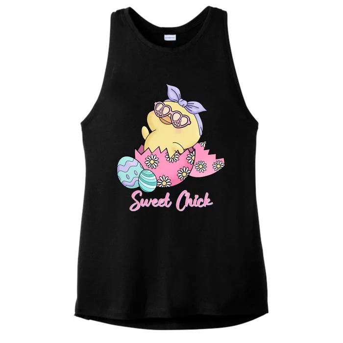 Sweet Chick Cute Spring Easter Ladies Tri-Blend Wicking Tank