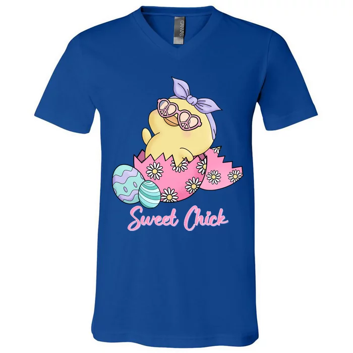 Sweet Chick Cute Spring Easter V-Neck T-Shirt