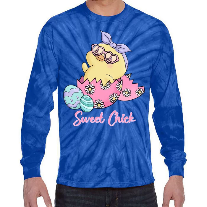 Sweet Chick Cute Spring Easter Tie-Dye Long Sleeve Shirt