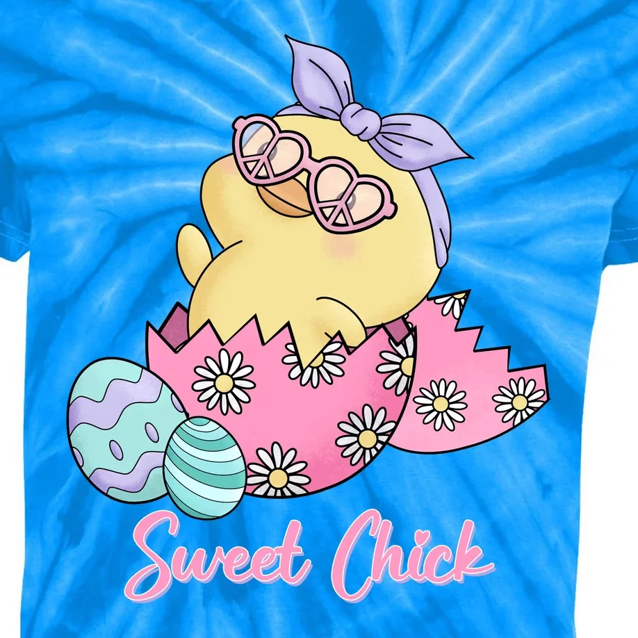 Sweet Chick Cute Spring Easter Kids Tie-Dye T-Shirt